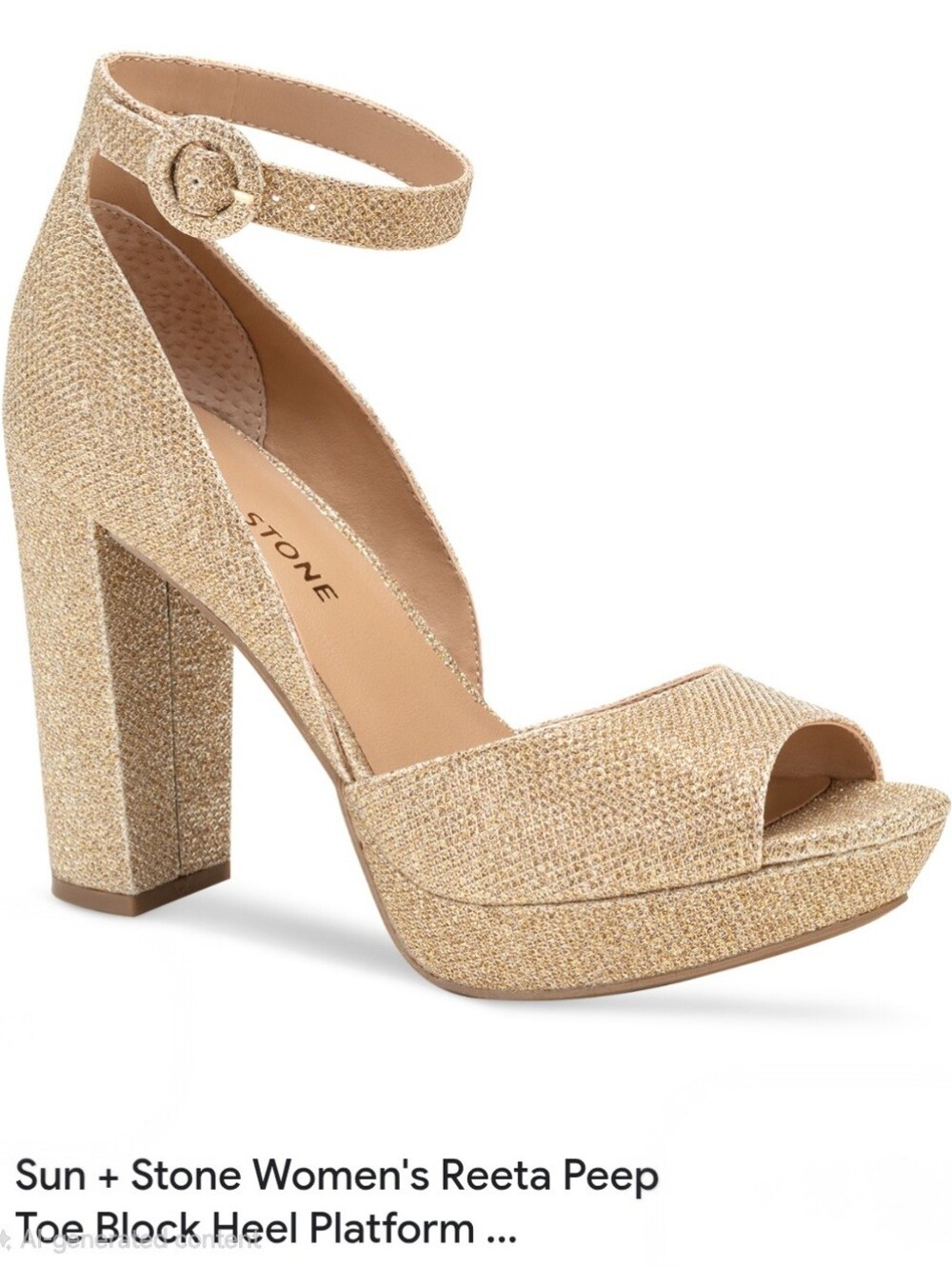 Sun Stone gold glitter pumps party wedding - sz 5